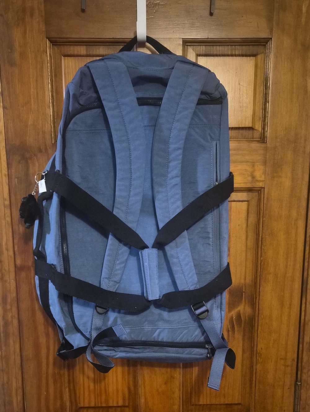 Nevet Used Kipling Slate Blue Unisex Duffle Backpack with Black Straps